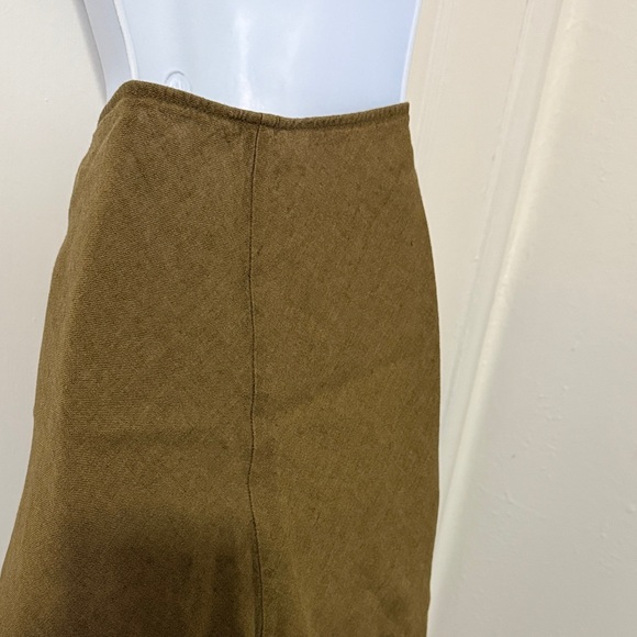 Eileen Fisher Olive Green Midi Skirt - Picture 9 of 15